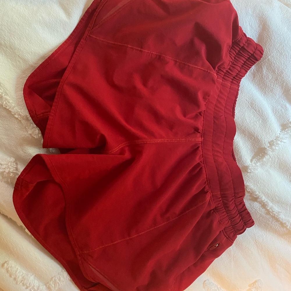 Size 4 red lululemon shorts Tall